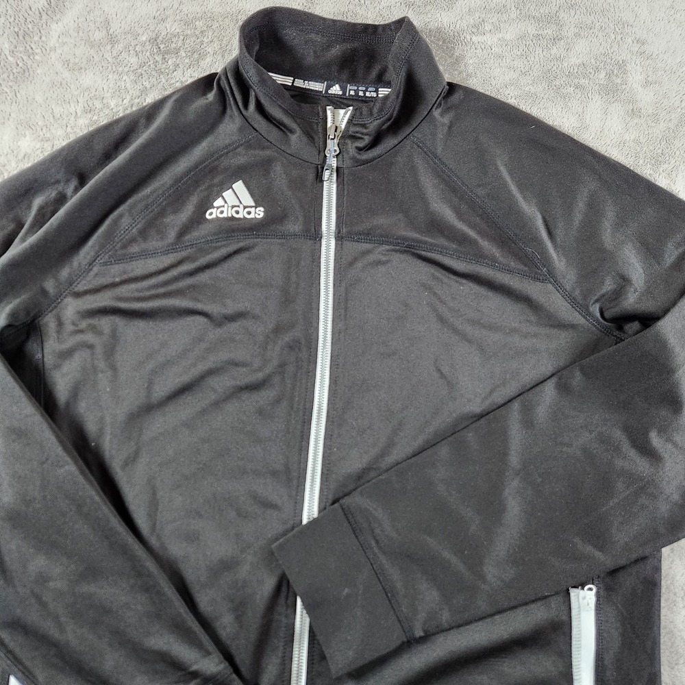 Adidas Climalite Training Jacket Mens size XL Black Full Zip Track Warm Up